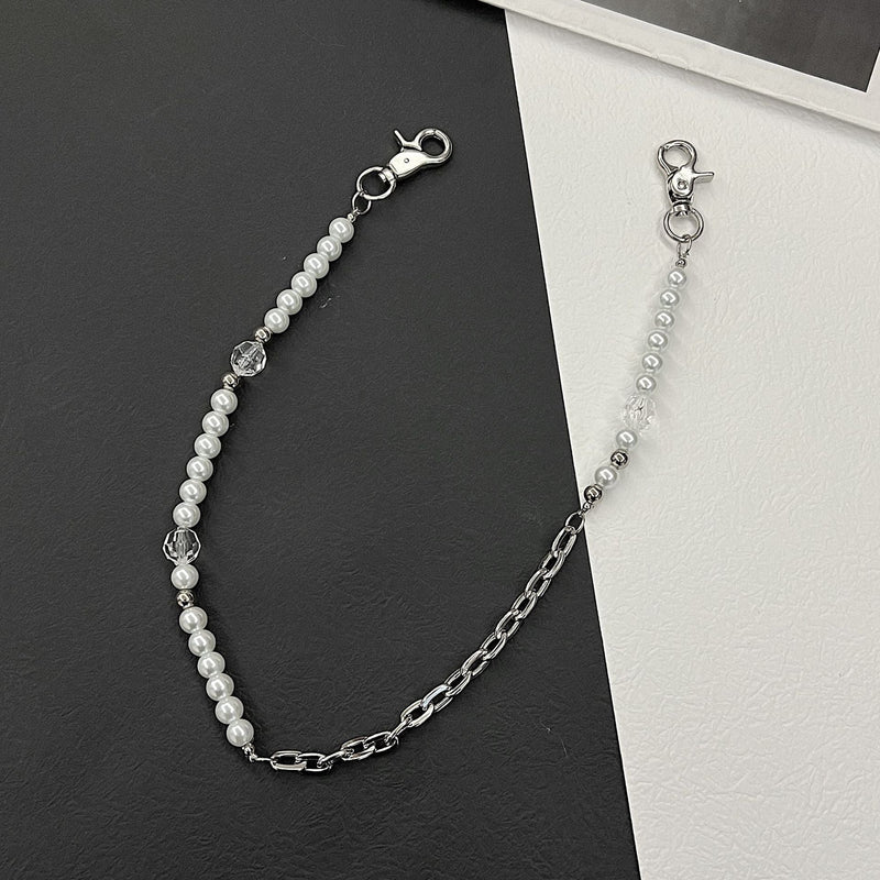 Irregular Imitated Pearl Glass Beaded Pants Chain