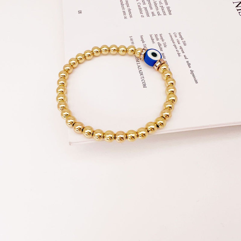 Turkish Charm Big Evil Eye Beaded Bracelet
