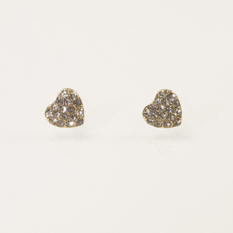 Metal Love Heart Rhinestone Earring