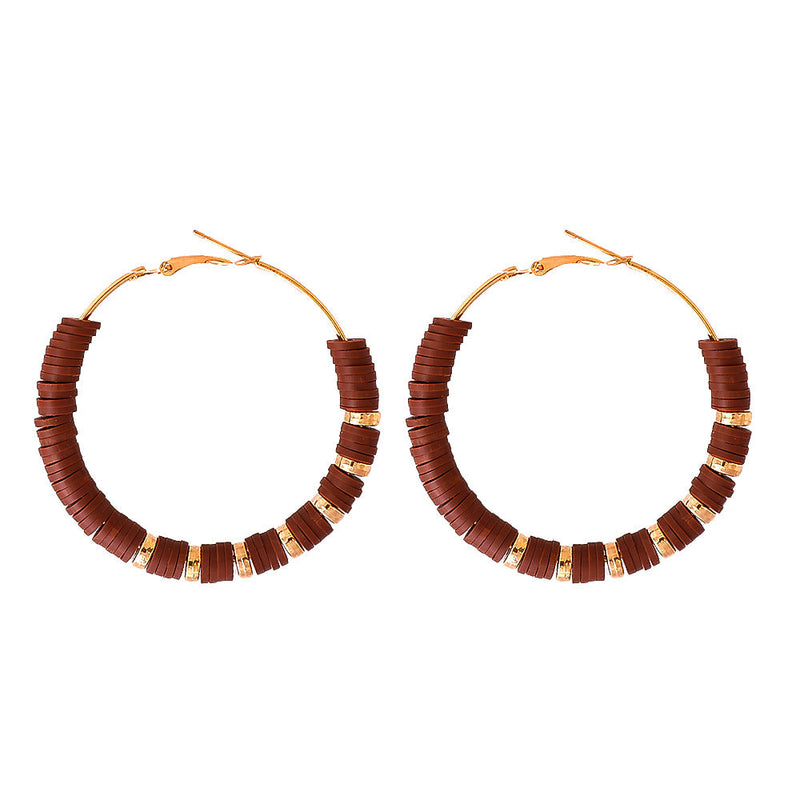 Handmade Lady Clay Hoop Earring