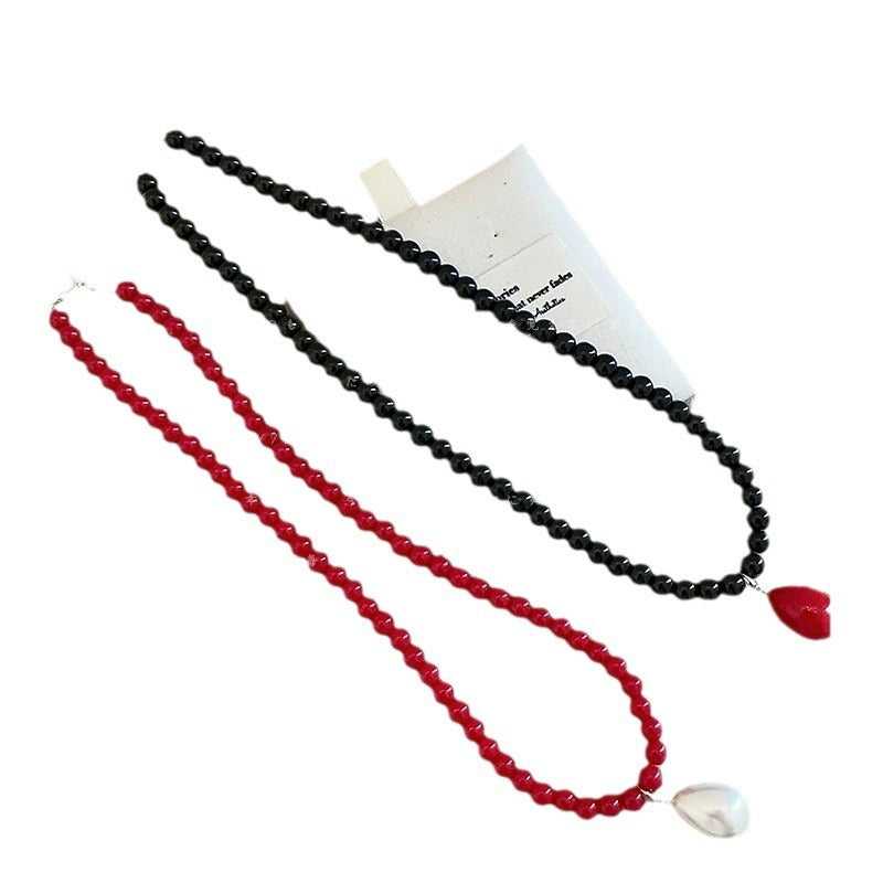 Glass Bead Drop Necklace