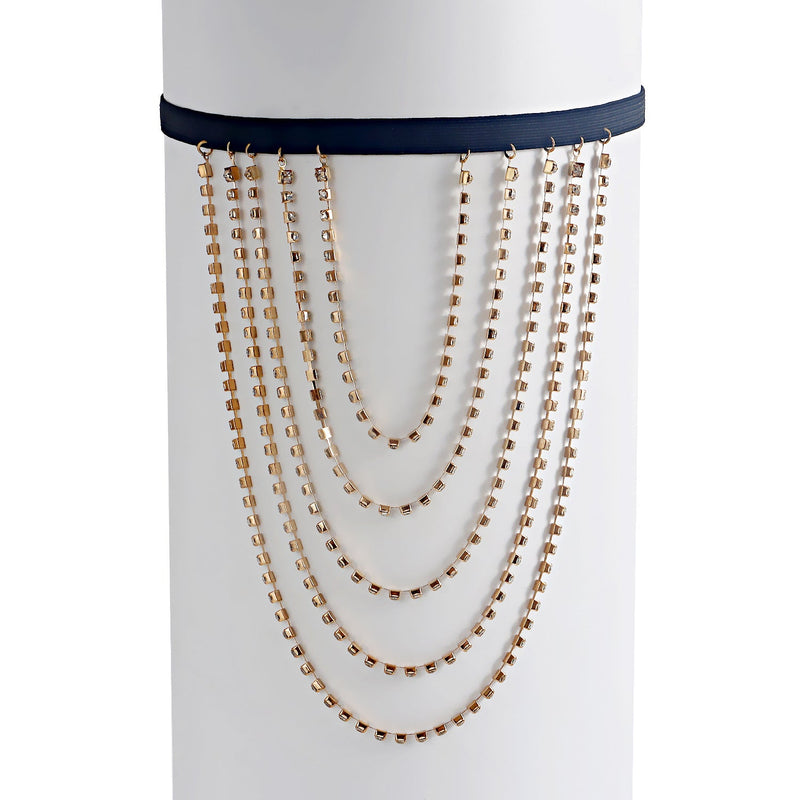 Beach Leg Chain Exaggerated Personality Elastic Rope 5-layer Rhinestone Leg Chain