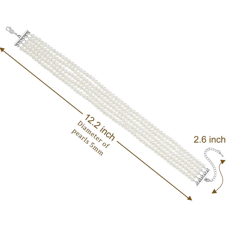 Layered Choker Pearl Necklaces Jewelry Set