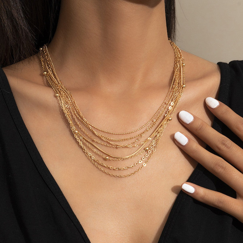 Multi Layer Link Chain Necklace Women