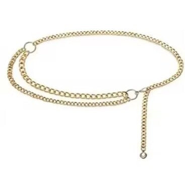 Multilayer Metal Waist Chain Dress Belts Metal Belt for Women