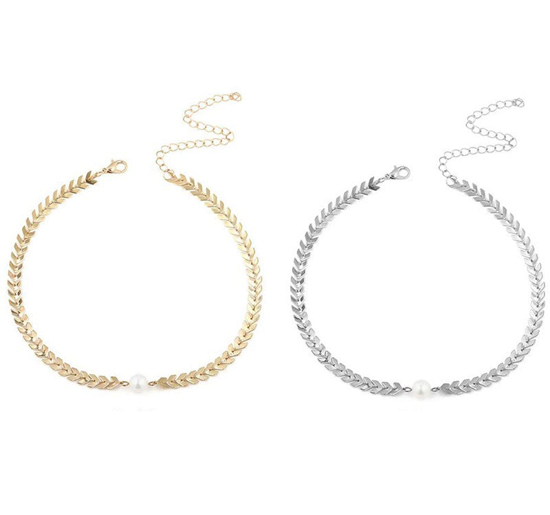 Snake Chain Pearl Elegant Necklace Fashion Jewelry