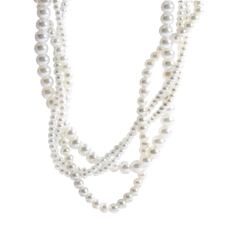 Multi-layer Pearl Necklace for Women Collar Chain Bridals Jewelry
