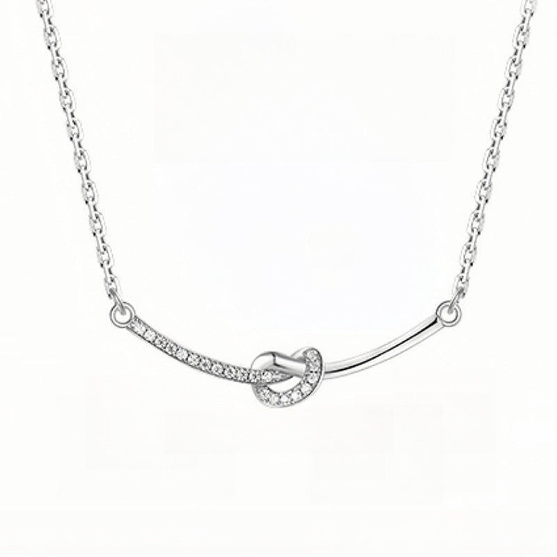 Knotted Stone bow Pendant Necklace