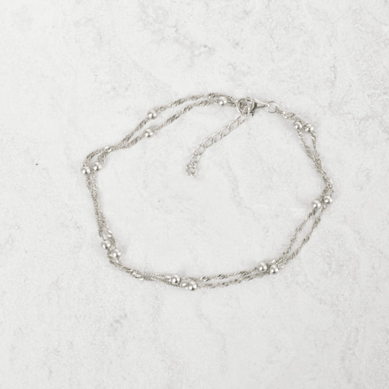 Double Layer Beaded Chain Bracelet