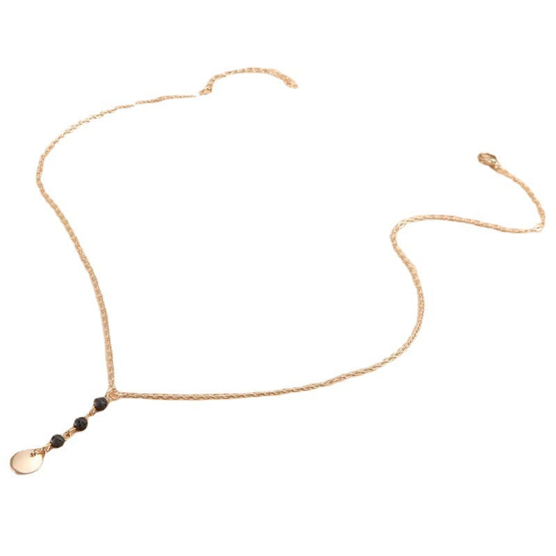 Long Disc Pendant Necklace