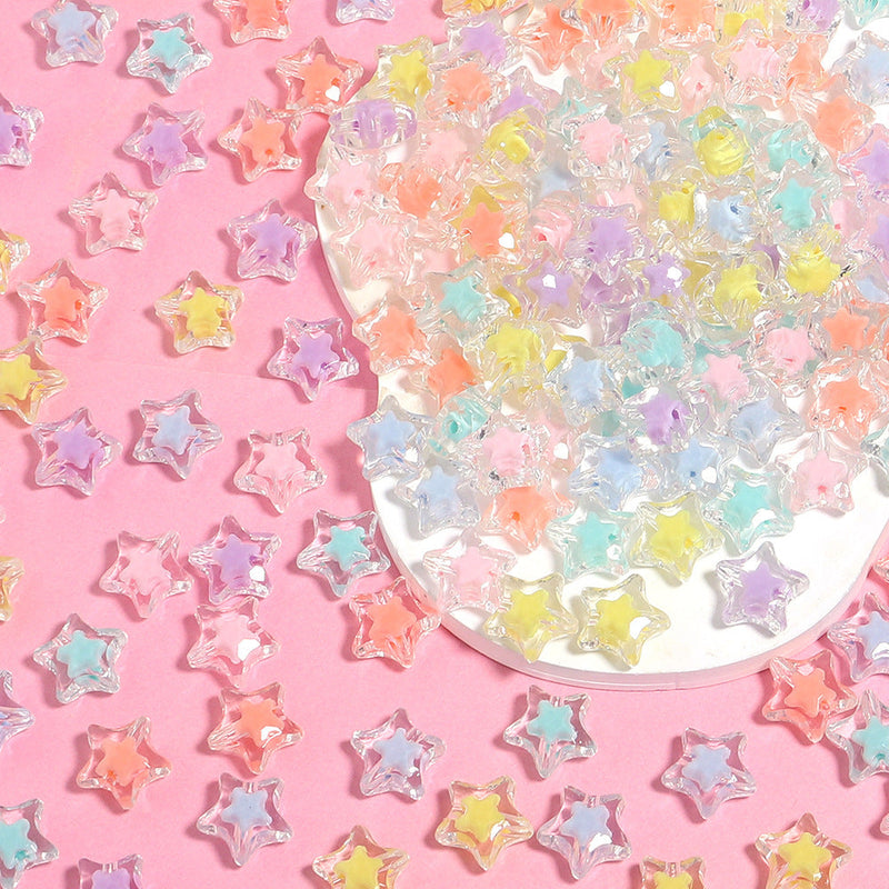 Acrylic Color Five-pointed Star Beaded Diy Ornament Accessories