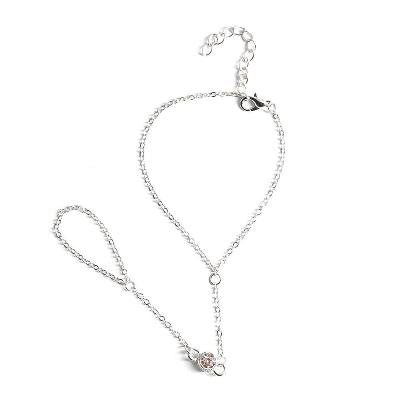 Popular Stone Finger Chain Ring Bracelet