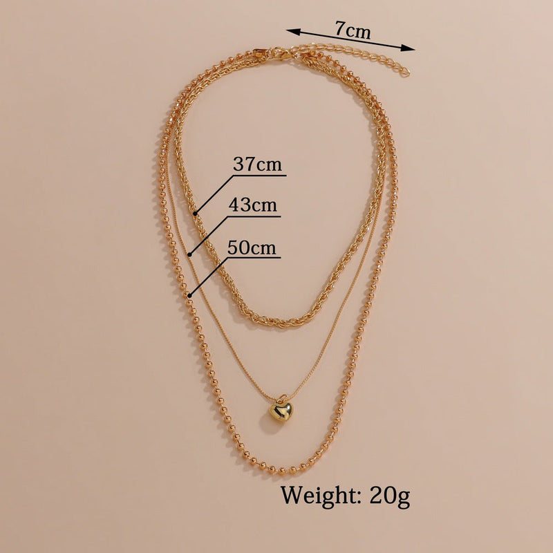 Multi Layer Heart Necklace for Women