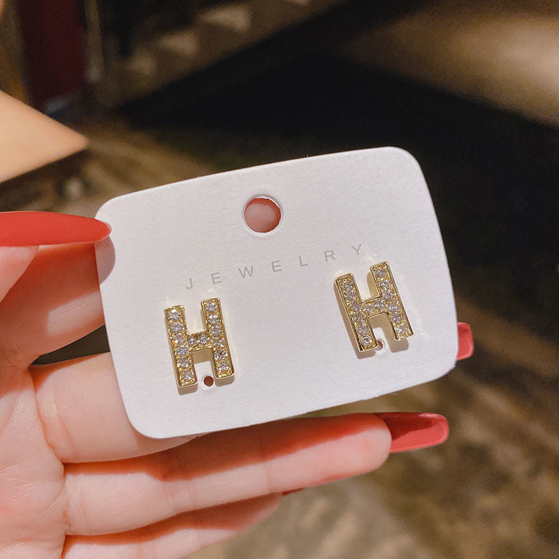 Rhinestone initial Earrings