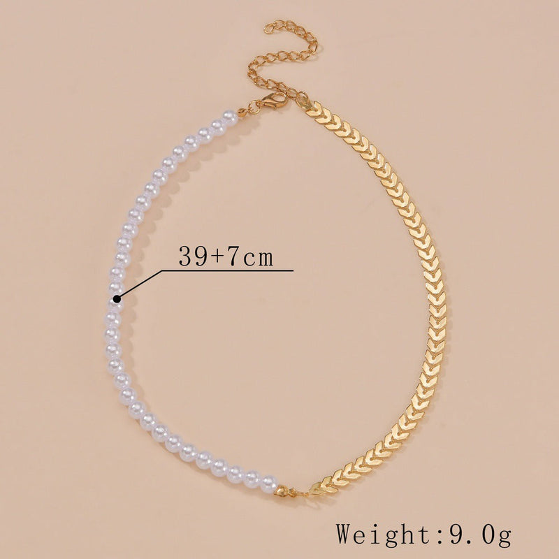 Elegant Pearl Chain Necklace