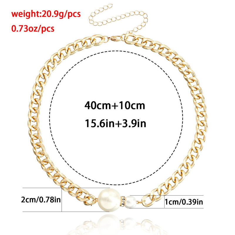 Round Pearl Pendant Chocker Necklace