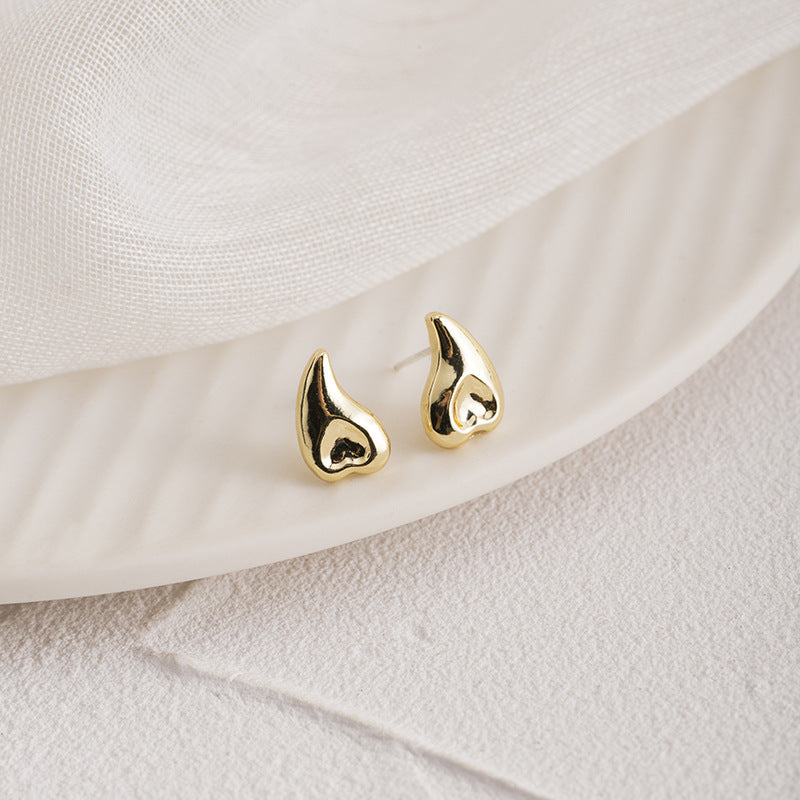 Geometric Waterdrop Hammered Earring