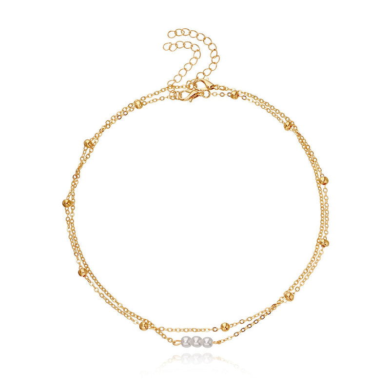 Double Layered Pearl Bead Necklace Jewelry