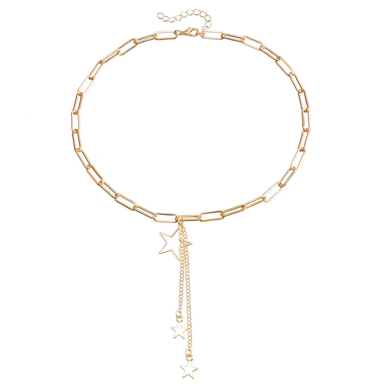 Star Paperclip Chain Pendant Necklace
