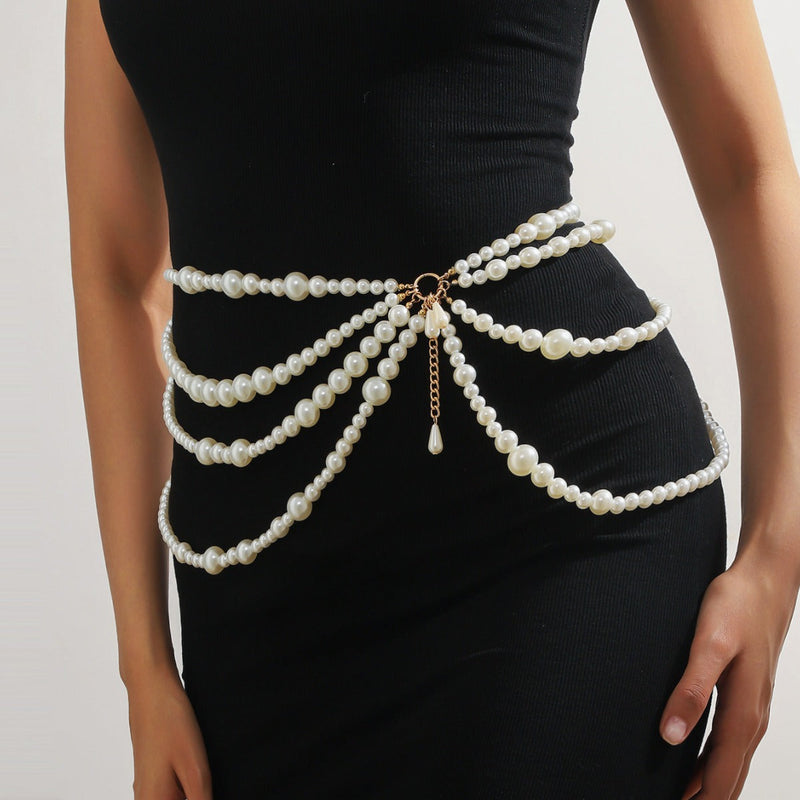 Multi-Layer Pearl Belt New Bead Skirt Chain