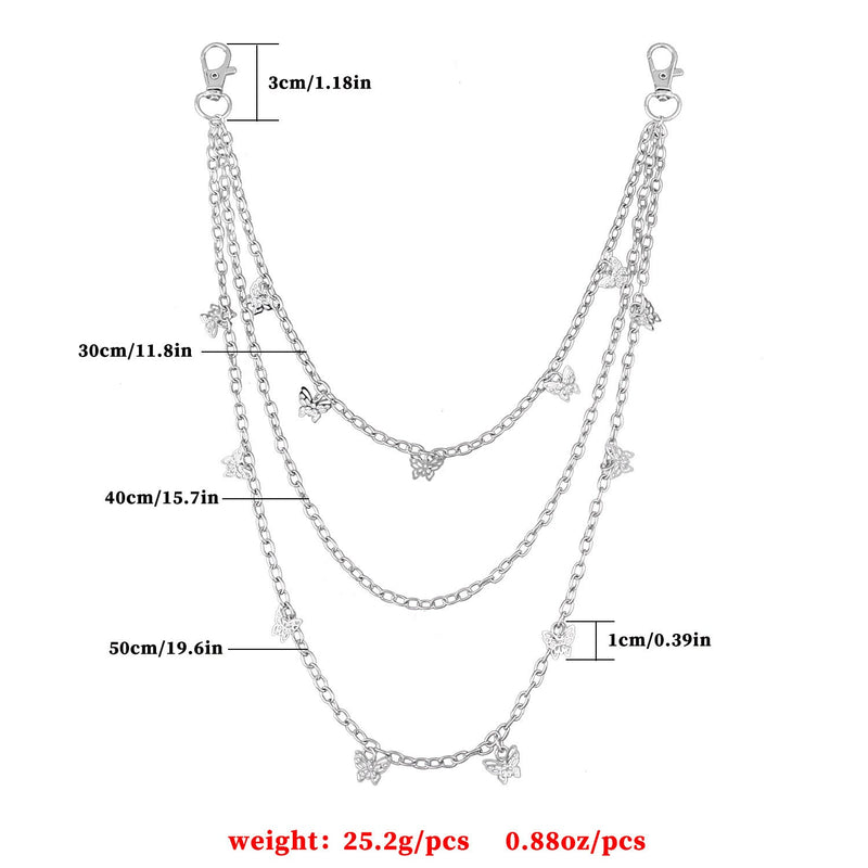 Rock butterfly Pants Multi-Layer Chain Casual Punk Jeans Waist Chain