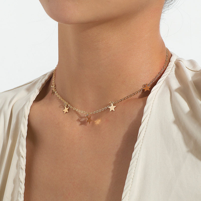 Lucky Star Tassels Choker Necklace