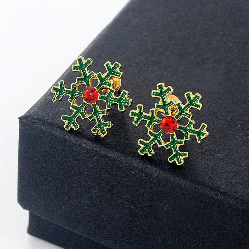 Christmas Enamel Snowflake Earring