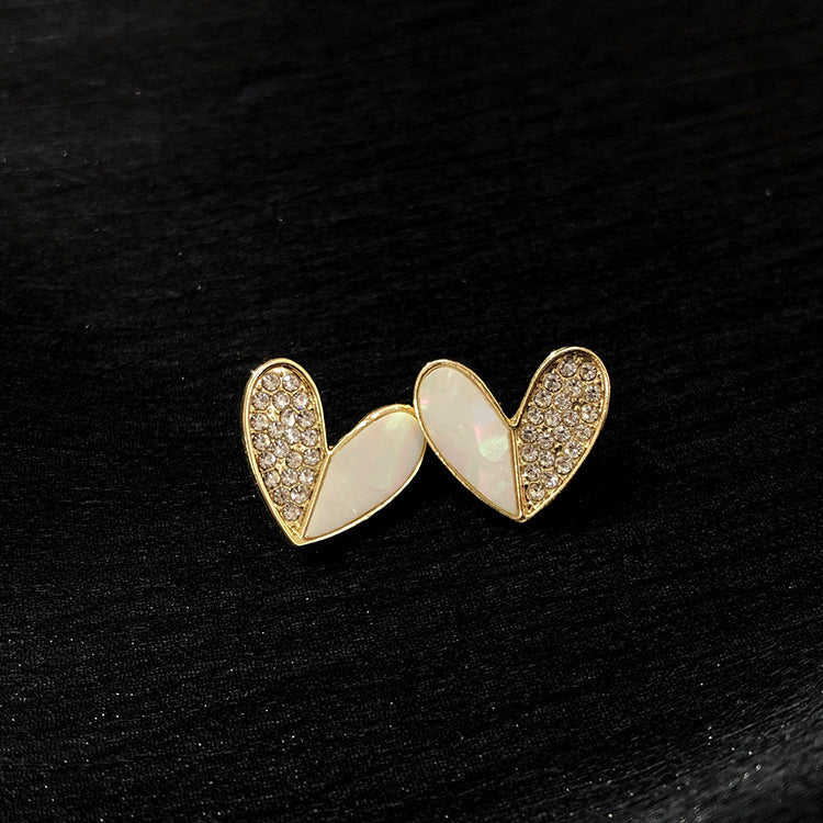 Heart Tiny Studs Enamel Earrings