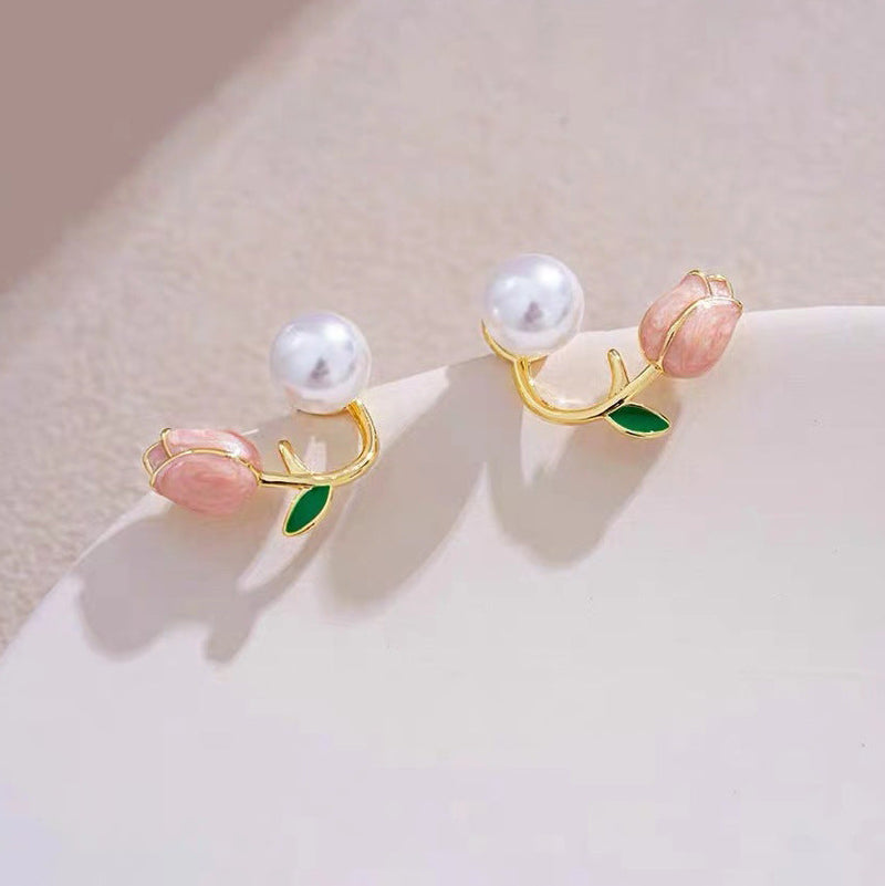 Pink Tulip Earrings