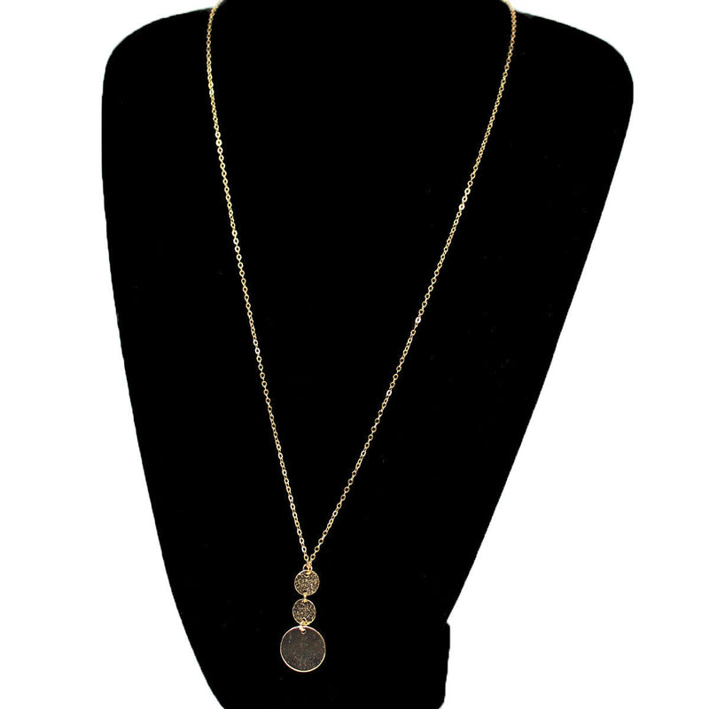 Long Disc Pendant Necklace