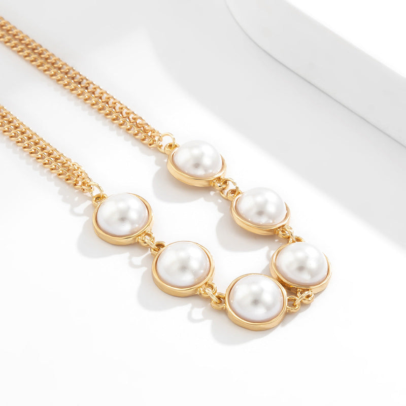 Sexy Body Chain Pearl Layered Bra Chain