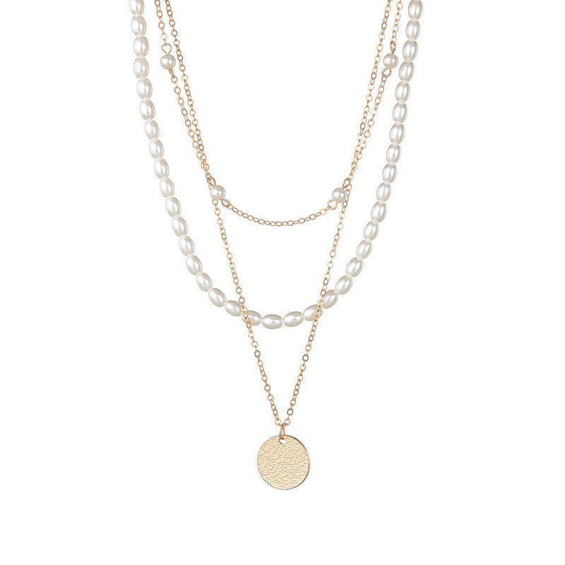 Multi-layer Layered Pearl Necklace Women Pendant
