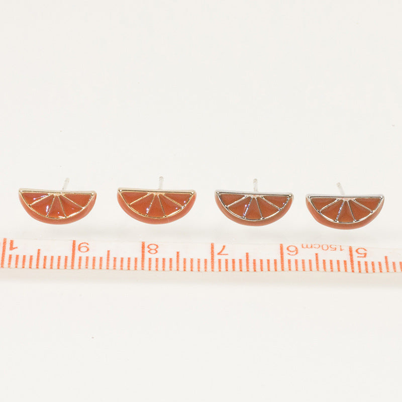 Enamel Orange Stud Earring