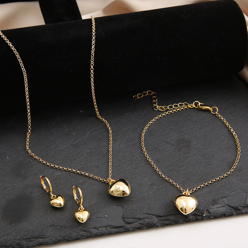 Women Mini Heart Necklace Set