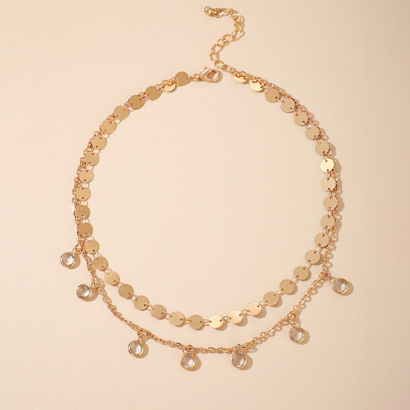 Multi Round Small Disc Charm Necklace