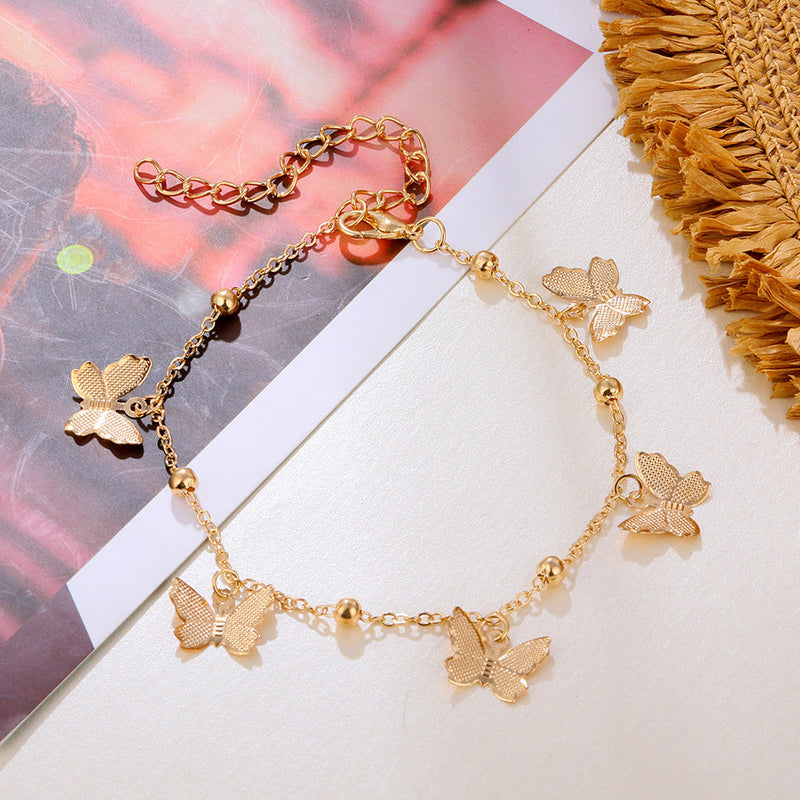 Women Summer Beach Butterfly Charm Anklets Jewelry