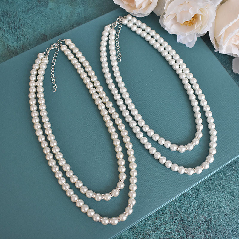 Costume Jewelry Long Faux Pearls Necklace