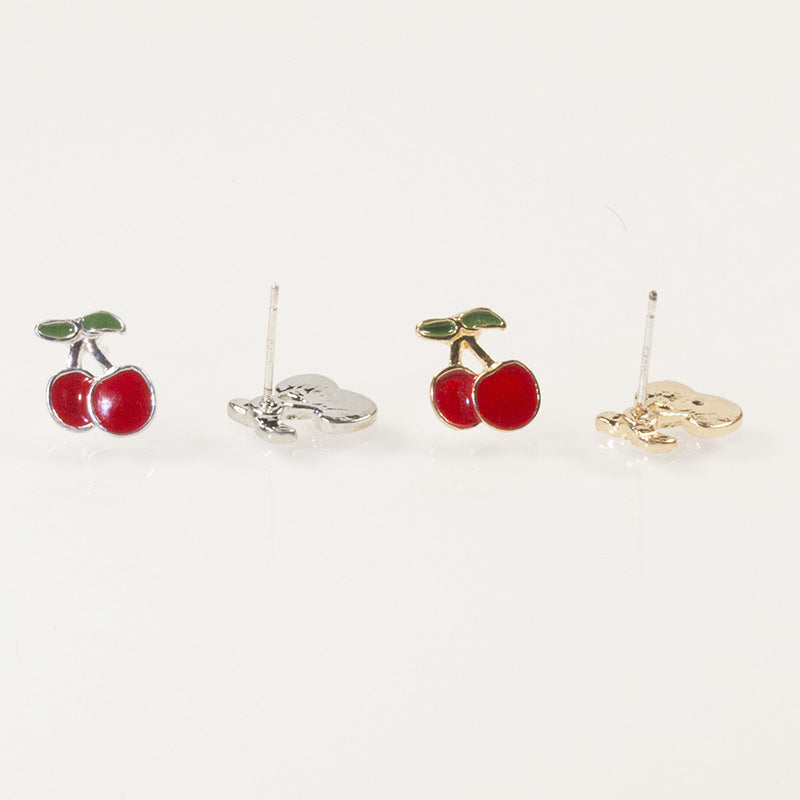 Red Enamel Cherry Earrings