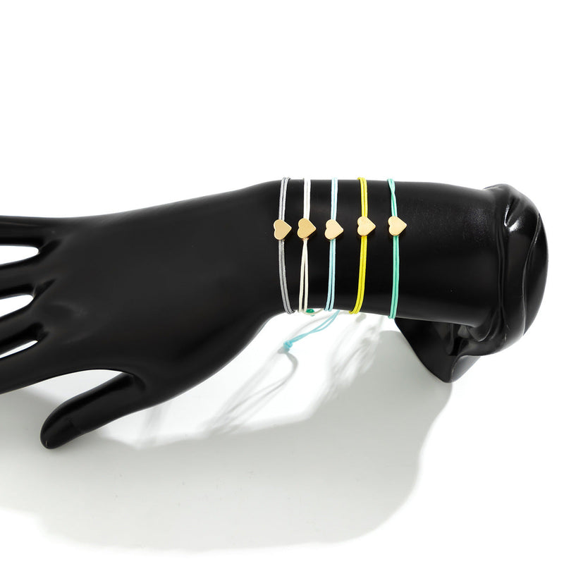 Colorful Drawstring Sweet Love Heart Bracelet