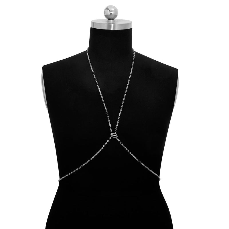 Simple Cross Chest Breast Belly Body Chain