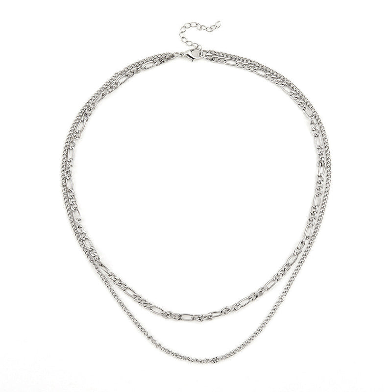 Multi Double 2 Layers Simple Chain Necklace