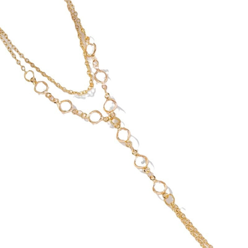 Double-layer Rhinestone Finger Chain Bracelet