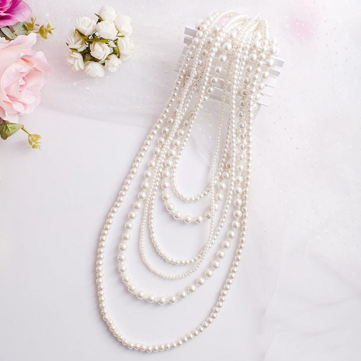 Six-layer Pearl Necklace Wedding Bride Pearl Necklace