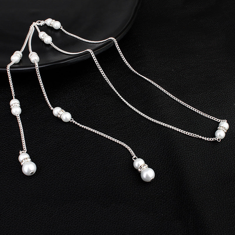 Long Necklace Pearl Tassel Sexy for Women