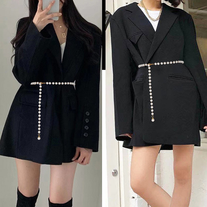 Pearl Waist Chain Elegant Baroque Pendant Waist Chain