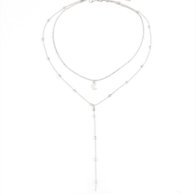 Bohemian Multi-layer Moon Bead Chain Sequins Turquoise Necklace