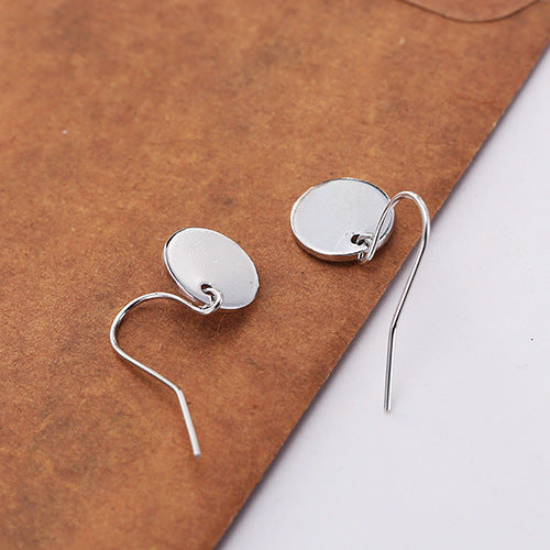 Mental Round Disc Coins Pendant Earring