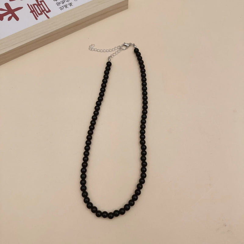 Red Black Glass Beaded Necklace for Women