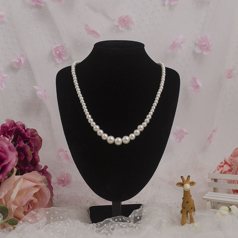 Round Glass Imitation Pearl Necklace Wedding Pearl Necklace