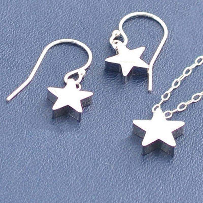 Plain Star Dangle Hoop Earring